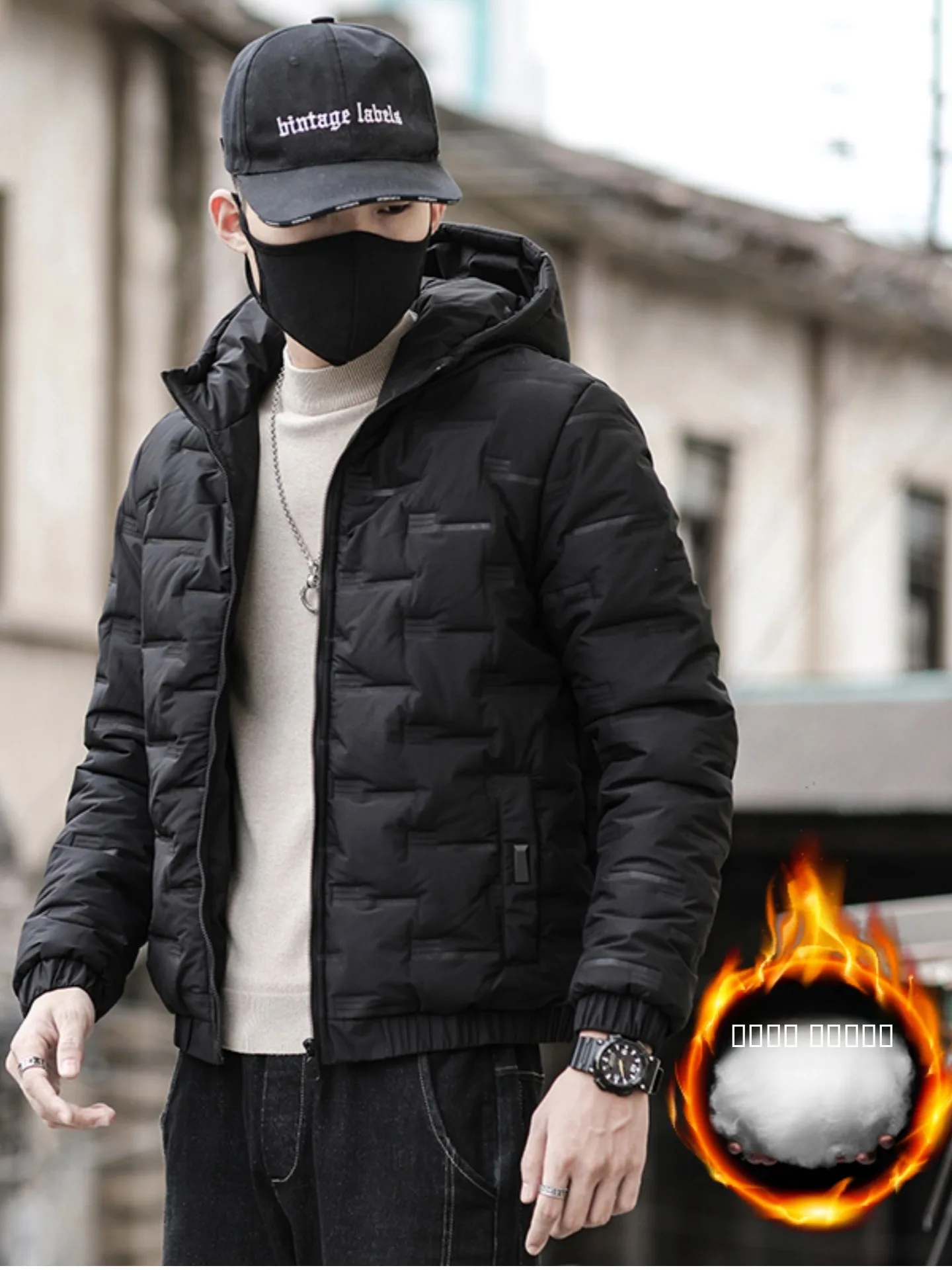 

Зимняя теплая мужская пуховая куртка из хлопка, легкая, стильная, с капюшоном, молодежная, модная, трендовая верхняя одежда