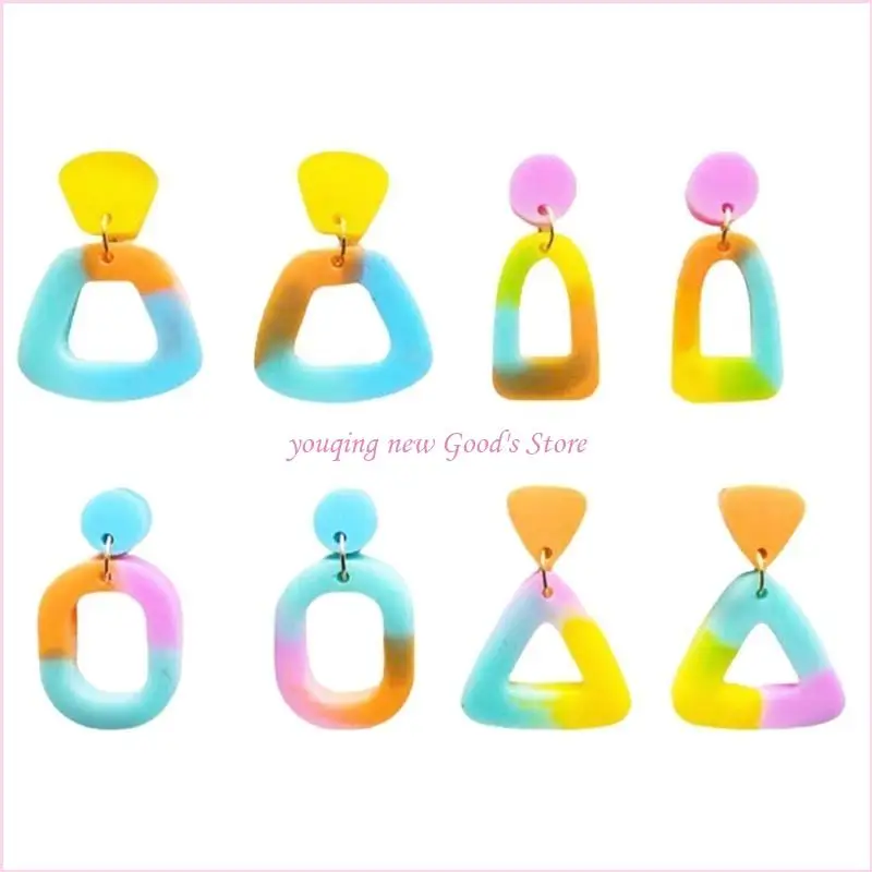 57QA قالب سلسلة مفاتيح حلق مكون من 4 أنماط يستخدم لصنع مجوهرات صب الراتنج