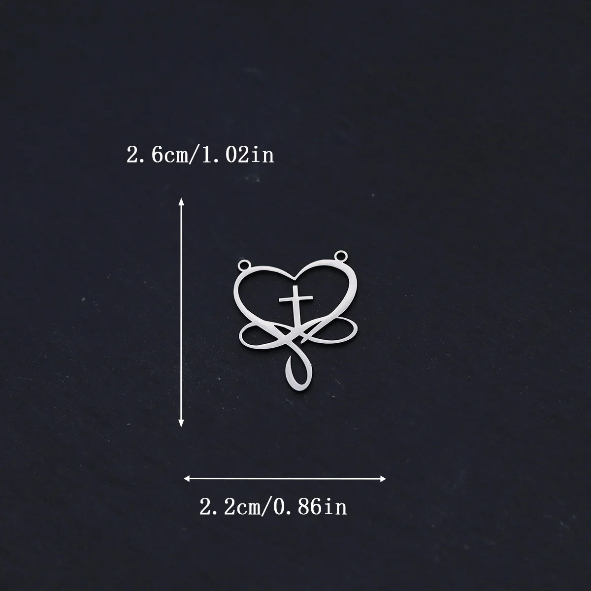 3pcs Love Infinity Heart Charms Line Necklace Handmade Stainless Steel Pendant for Jewelry Making Cross Talisman diy Accessories