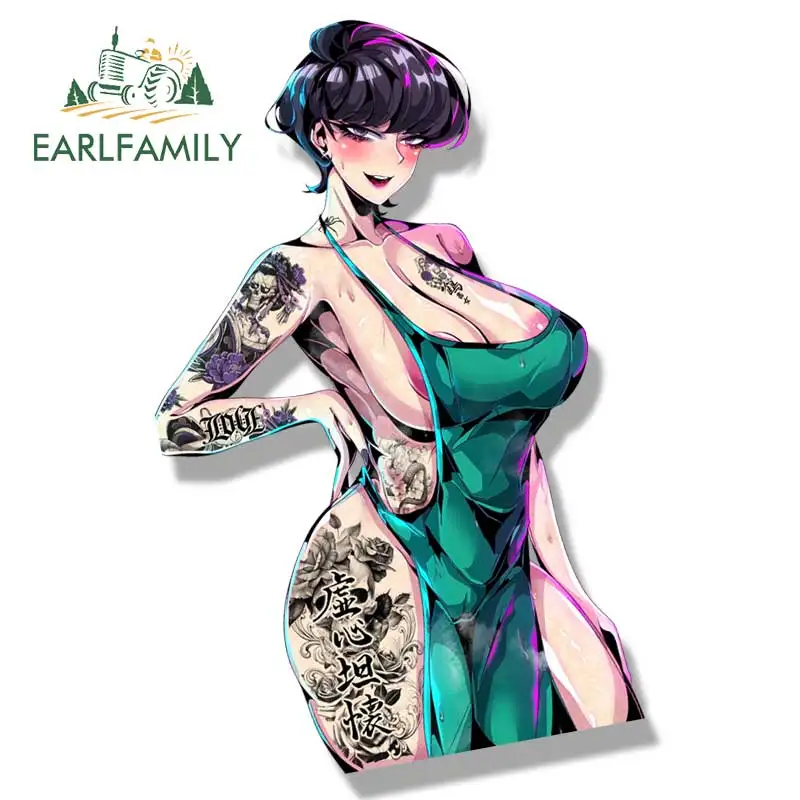 EARLFAMILY Tattoo Komi Shouko Fanart Car Sticker Cooking Girl Sketch Waifu Decal JDM Cartoon Peeker Graffiti Komi San Stickers