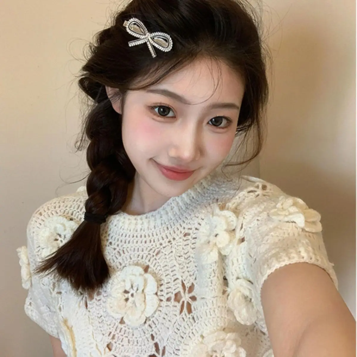 

Gagarich Ретро трехмерная футболка с полым крючком и цветком, новая летняя вязаная футболка с короткими рукавами, милый нежный женский топ с короткими рукавами