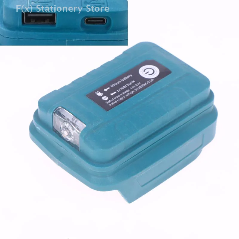 1 قطعة محول محمول لماكيت BL1830 BL1430 BL1850 14.4 فولت/18 فولت بطارية ليثيوم أيون USB + نوع c محول مع مصباح ليد