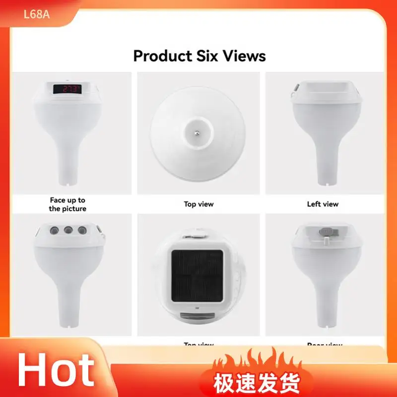 L68A Floating Pool Thermometer Solar Powered Swimming Pool LED Digital Water Thermometer With RGB Lighting