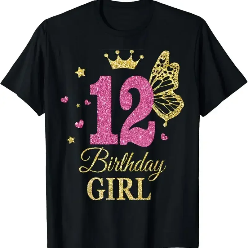 Kids Twelve Year Old Birthday Girl 12Th 12 Princess T Shirt