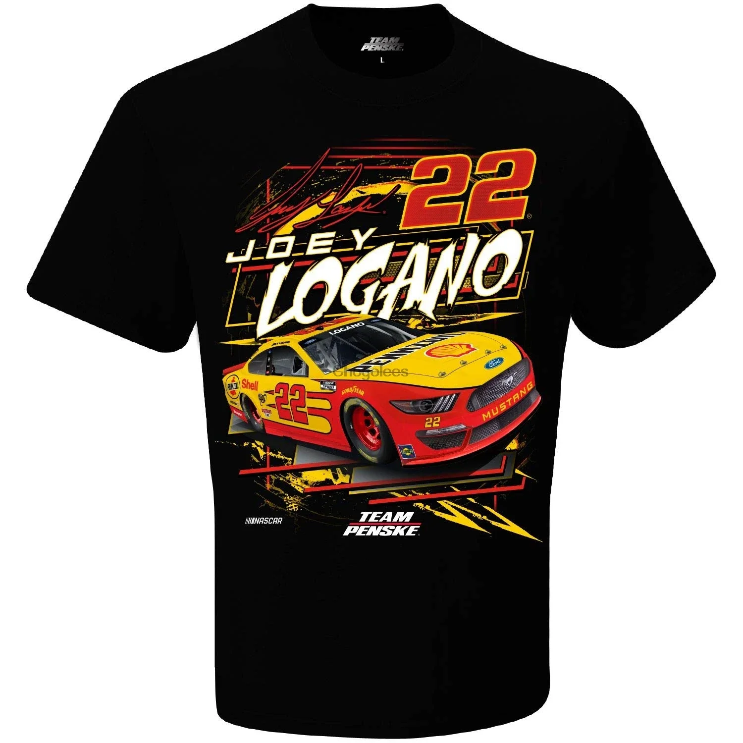 Sponsored Ad - Checkered Flag Sports Joey Logano #22 Men's 2021 Slingshot T-Shirt Black