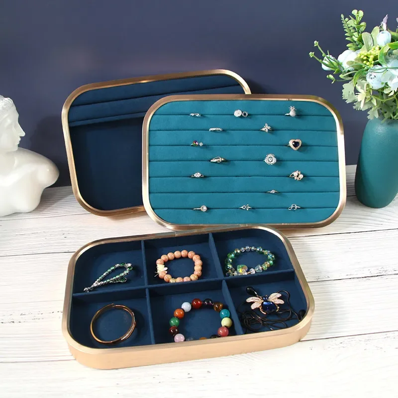 

New round corner metal jewelry tray jewelry ring pendant necklace bracelet display plate prop