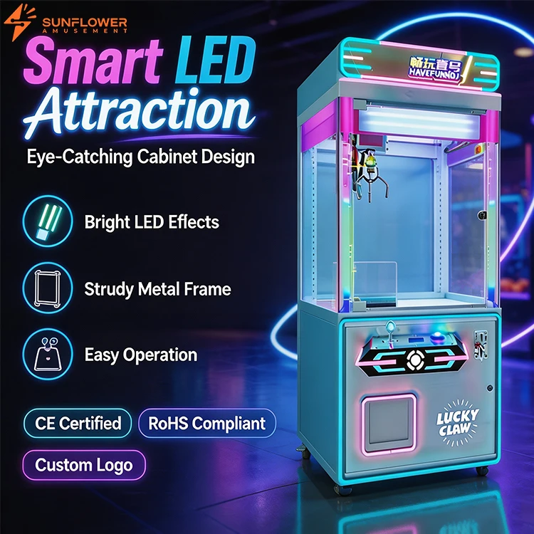 Wholesale Promotional Premium Prize Claw Crane Machine Card Reader Gift Vending Doll Catching Game Machine Customizable Sticker