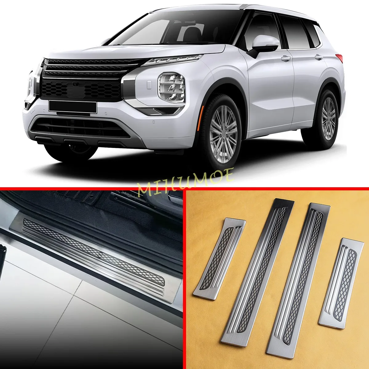 

Защитная накладка на порог из нержавеющей стали, накладка на педаль, аксессуары, автомобильный порог для Mitsubishi Outlander 2022-2025 гг.