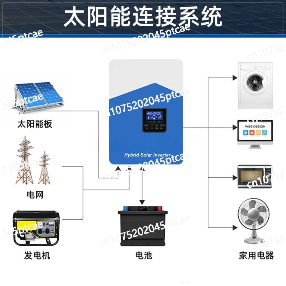 High-Power MPPT Pure Sine Wave 6.2KW 48V Off-Grid Inverse Control All-in-One Photovoltaic Inverter