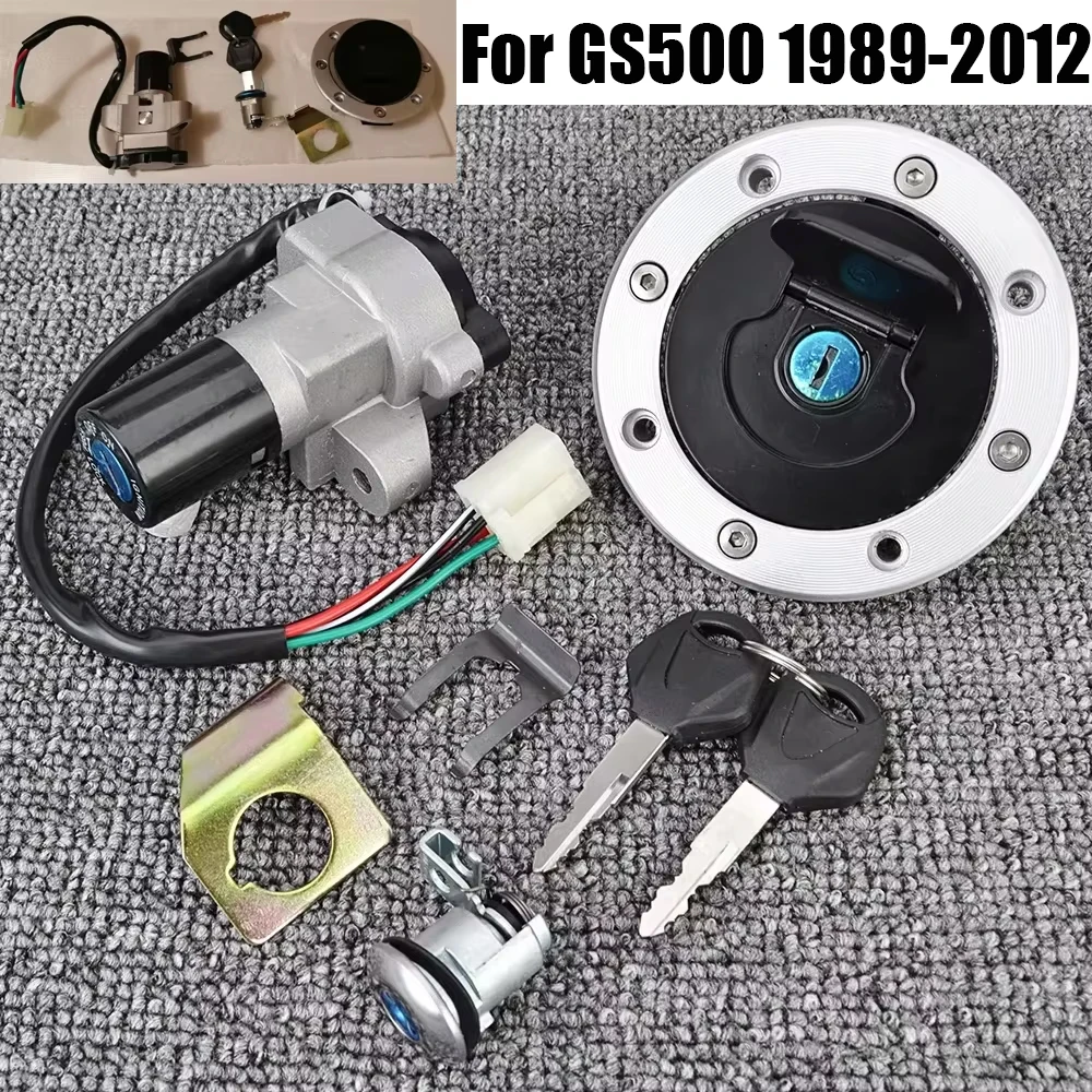 For Suzuki GS500 GS 500 Fuel Gas Cap Ignition Switch Seat Lock w/ Key Kit 1989-2012