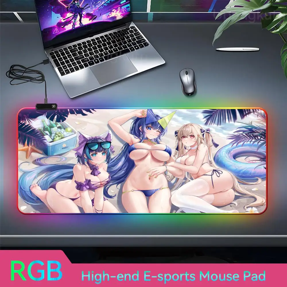 

A_anchorage Mouse Mouse Pad Grande Pad RGB Rubber Mouse Pad LED Teclado Lamp Small Mouse Pad Creative Mouse Pad Anime INS trend