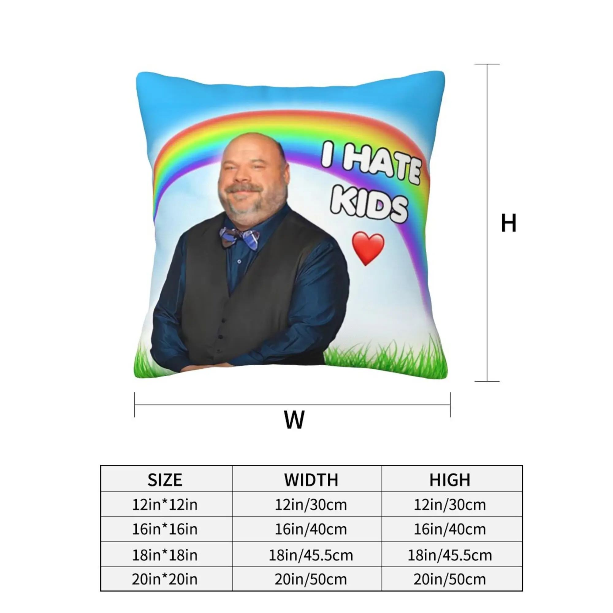 Bertram I Hate Kids Meme Pillow Case Home Decoration Polyester Cushion Cover for Sofa Funny Pillow Cover Housse De Coussin