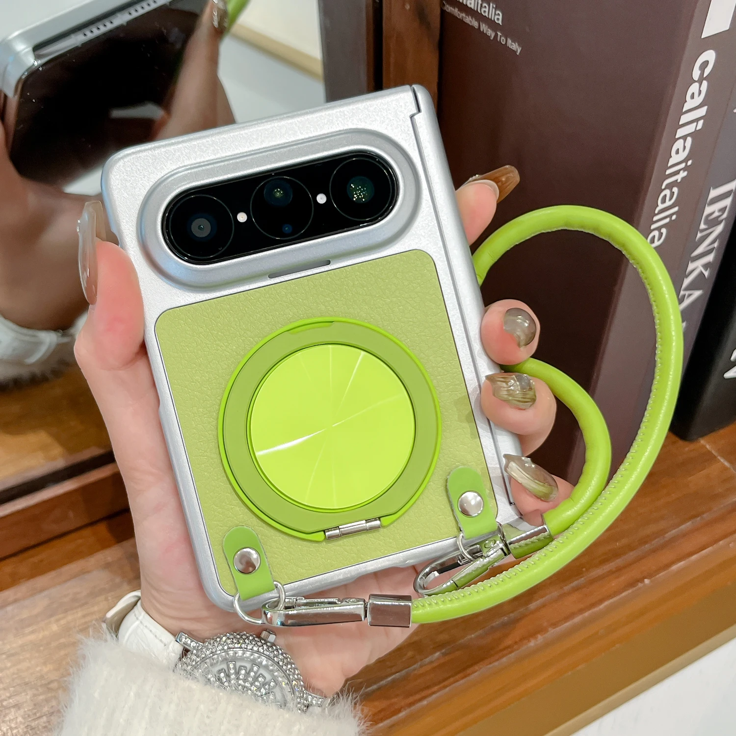 Ring Holder Design For Huawei Pura X Max Case Protective Silver Side Hard Plastic Mobile Phone Back Cover with Bracelet