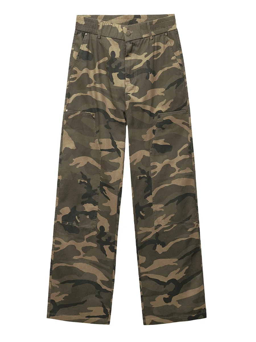 

MUSONMU модные камуфляжные рабочие брюки для лесозаготовок мужские прямые свободные повседневные брюки в американском стиле ретро модная городская одежда