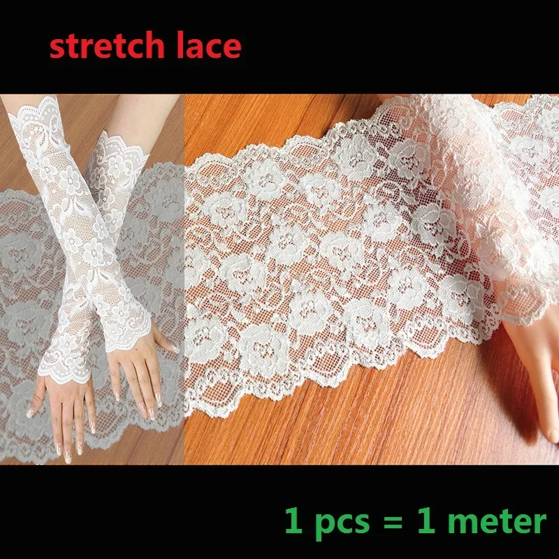 1 M / PCS 5 Widths Lace Ribbon, Floral Lace Trim, Elastic Lace for Crafts Rustic Wedding Decorations Hair Bow Making, 2 colors