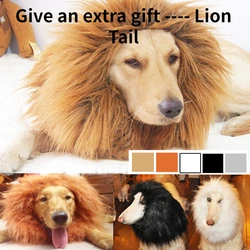 Pet Dog Lion Mane Wig Hair Decor Dog Wig Hair Costume For Large Medium Small Dog Halloween Gift Cosplay Funny Hat Pet Apparel