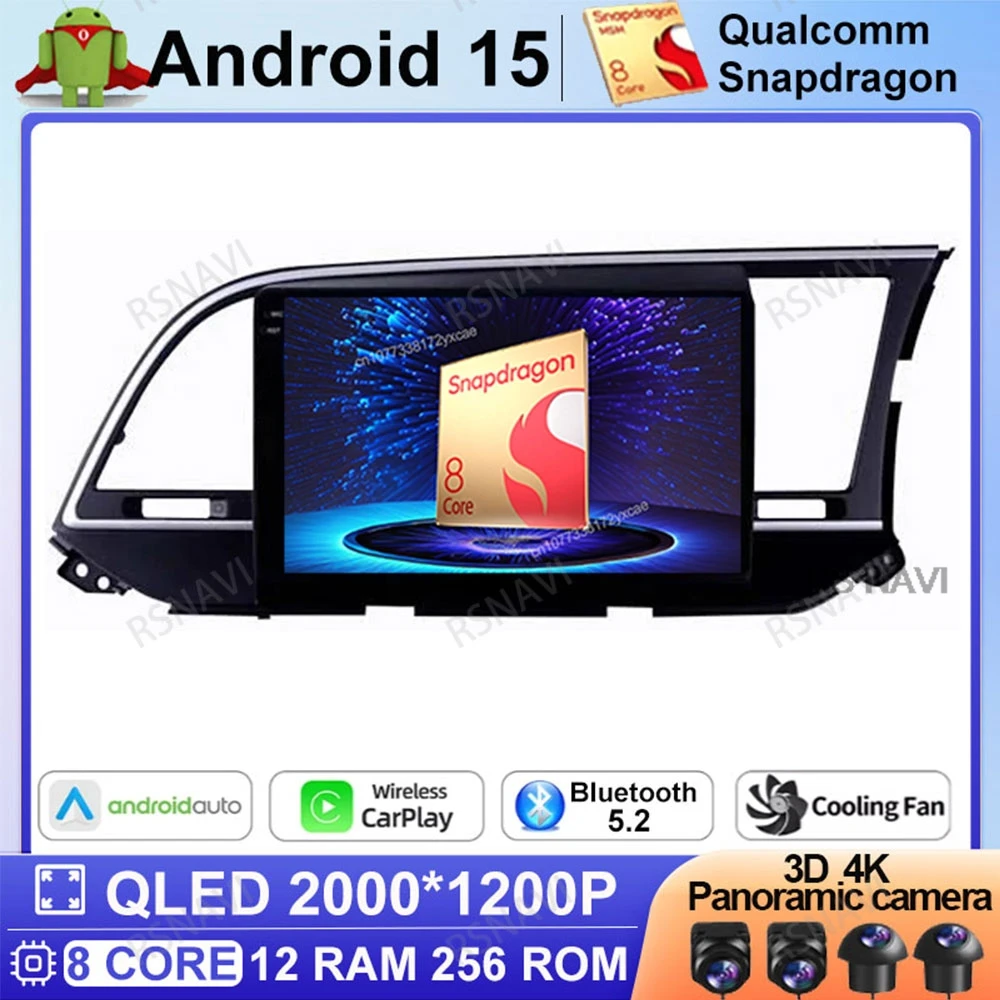 

Android 15 Car Radio For Hyundai Elantra Avante AD 2015 ~ 2021 4G LTE Wireless Carplay Auto Qualcomm Navigation Autoradio GPS BT