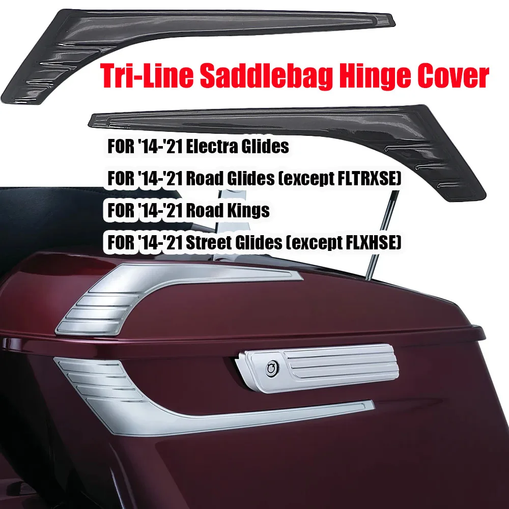 

Motorcycle Accessory Decorate Tri-Line Saddlebag Hinge Cover New FOR Road Kings Electra Street Glides 2014-2020
