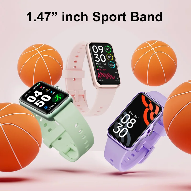 Hot style new T54A sports bracelet 1.47 blood pressure heart rate sleep monitoring SMS push Bluetooth smart bracelet