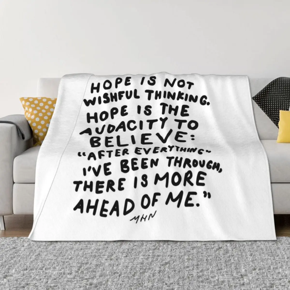 

Hope is not wishful thinking - inspirational quote by MHN Throw Blanket Tourist Hairy Extra Large Throw warm for winter Blankets