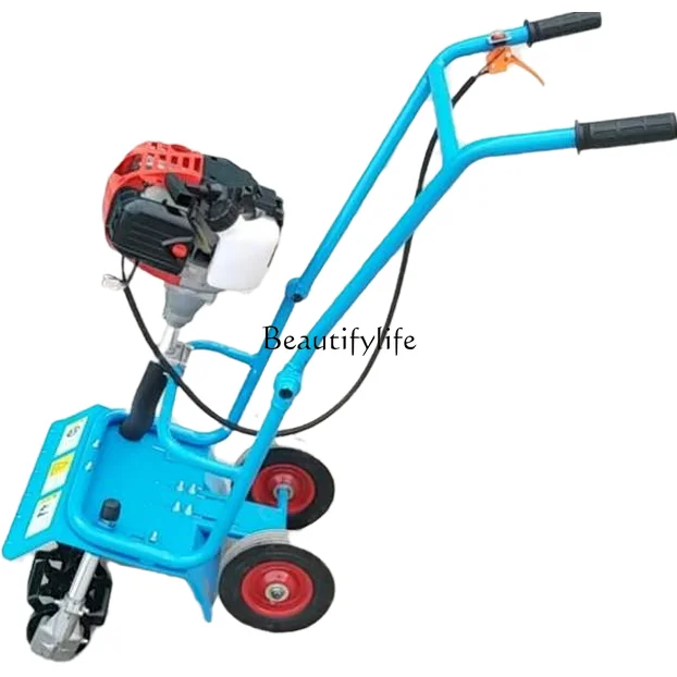 Hand Push Small High-Speed Agricultural Gasoline Hoe Mowing Shredder Tangle-Free Corn Field Weeding Machine