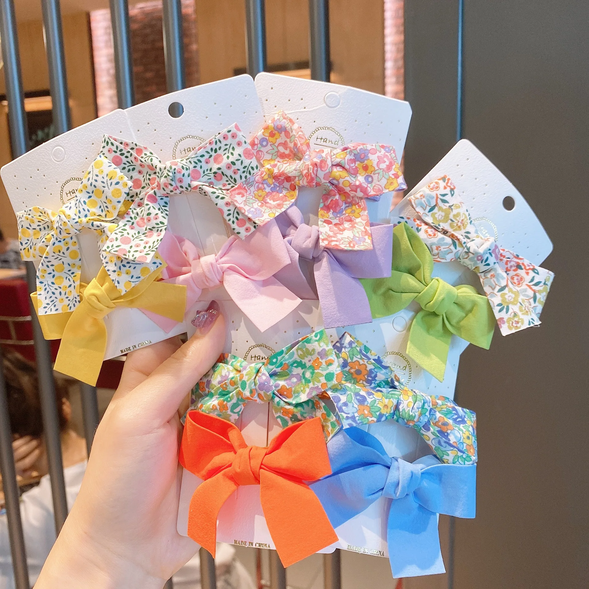 

Korean Spring Colourful Hair Clip Printed Bow Hairpin Women's Bangs Broken Hair Side Clip Fashion Temperament Hair Accessories