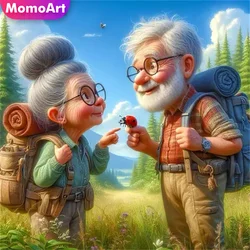 Momoart Diamond Mosaic Old People New Arrival Couple Portrait Painting Full Square Round Embroidery Cartoon DIY Wall Decor