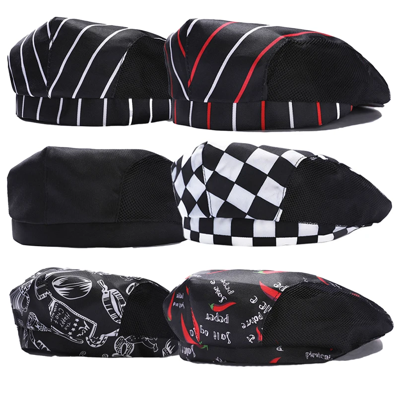 Chef's Beret 2/1pcs Kitchen Work Cap Catering Cook Hat for Food Service Hotel Restaurant Canteen Baking Cafe Household Cooking