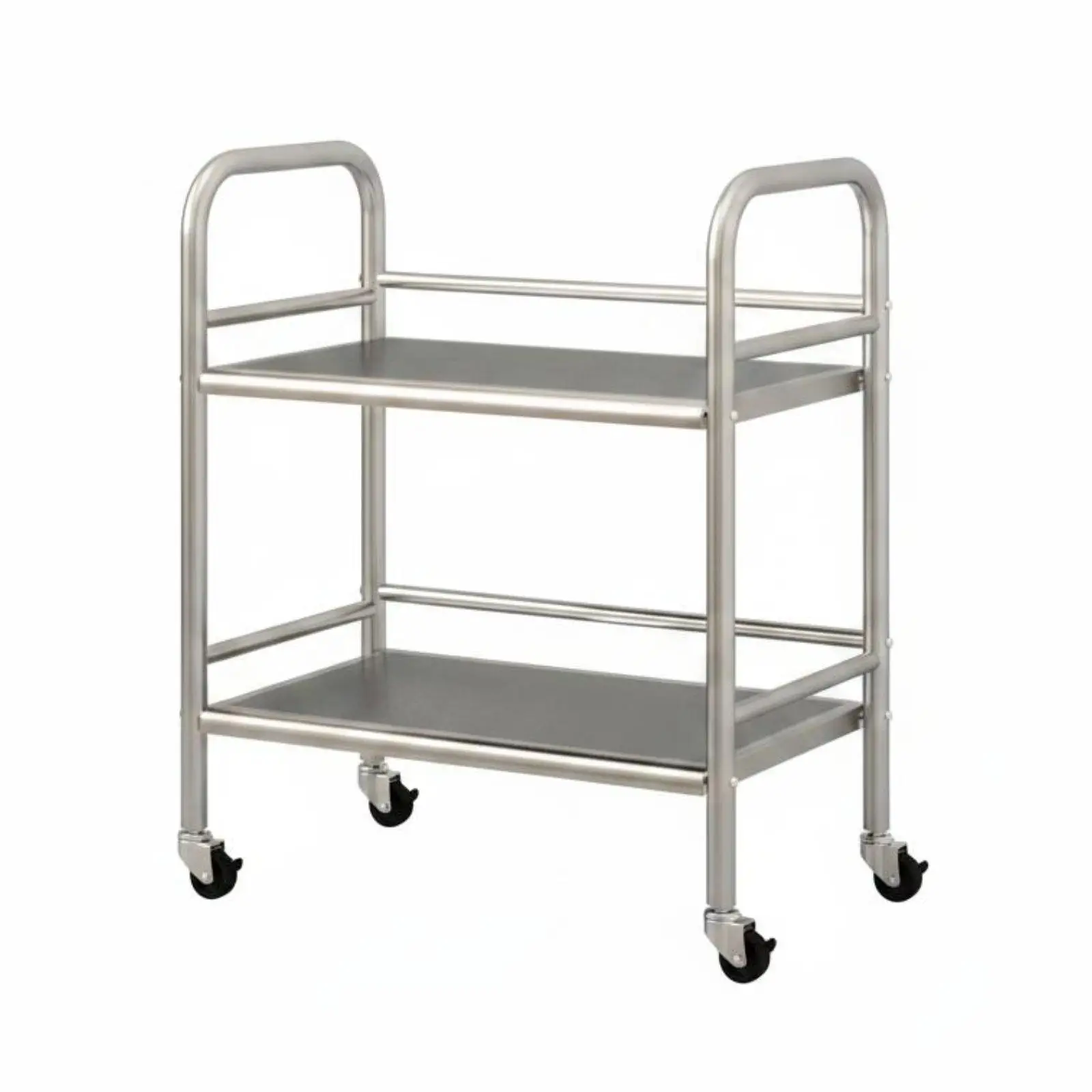 Stainless Steel Kitchen Effortless-Move Cart to Move Stainless Metal Mobile Cart Resistant Mobile Serving Trolley for Lavatory,