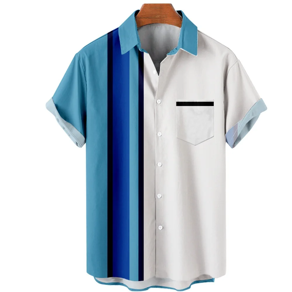 Chemise hawaïenne surdimensionnée à rayures pour hommes et femmes, décontractée, à manches courtes, pour la plage, 4XL, nouvelle collection été 2023