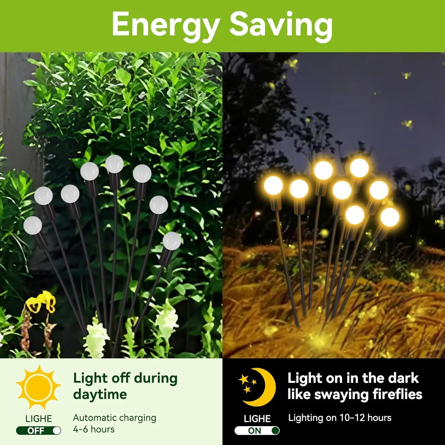 Solar Garden Lights Solar Firefly Swaying Decorative Light for Yard Pathway Christmas Halloween Decoration Ambient Lighting