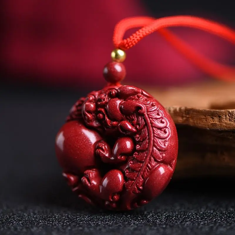 Vermilion Sand Purple Gold Sand High Content Wealth Attracting Pixiu Pendant Meets Demands Pixiu Holding Ball Necklace