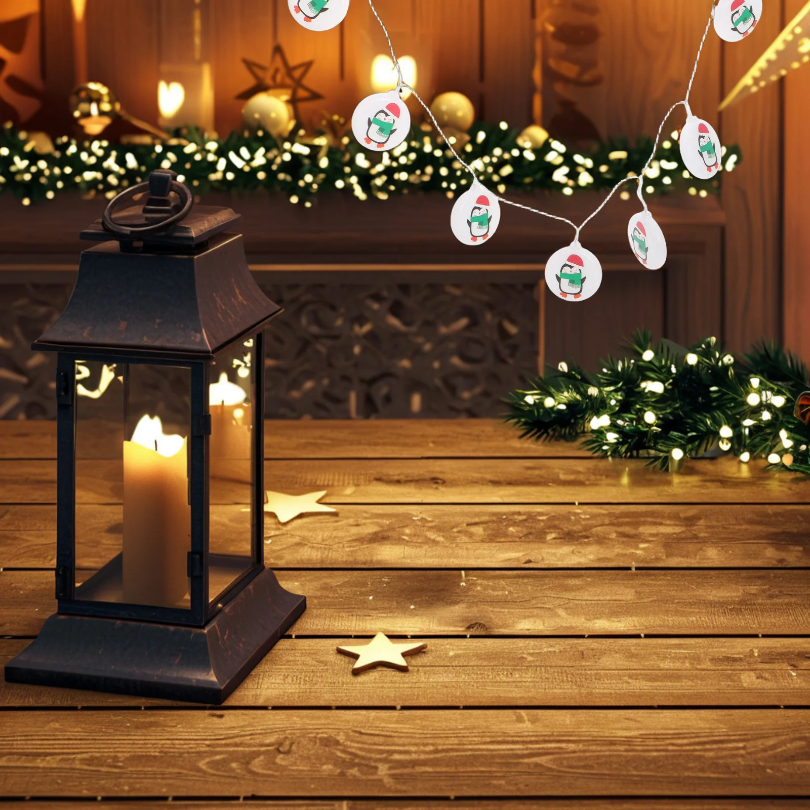 1 pezzo di lampada a corda natalizia a LED, luce calda decorativa per interni ed esterni, lampada da giardino a LED