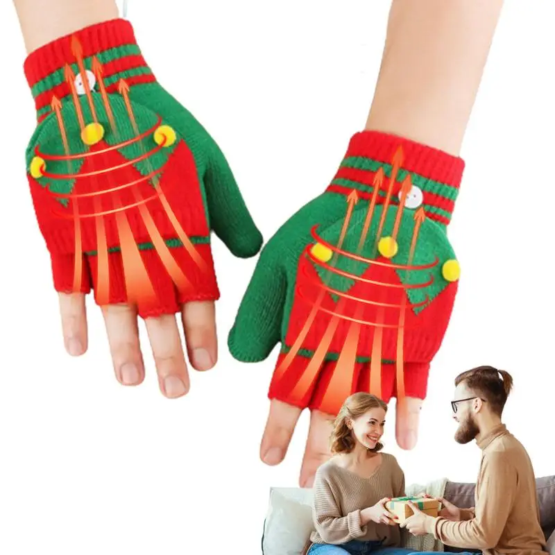 

Перчатки с подогревом для мужчин и женщин, рождественские мотоциклетные перчатки с сенсорным экраном и USB-зарядкой, зимние теплые водонепроницаемые ветрозащитные