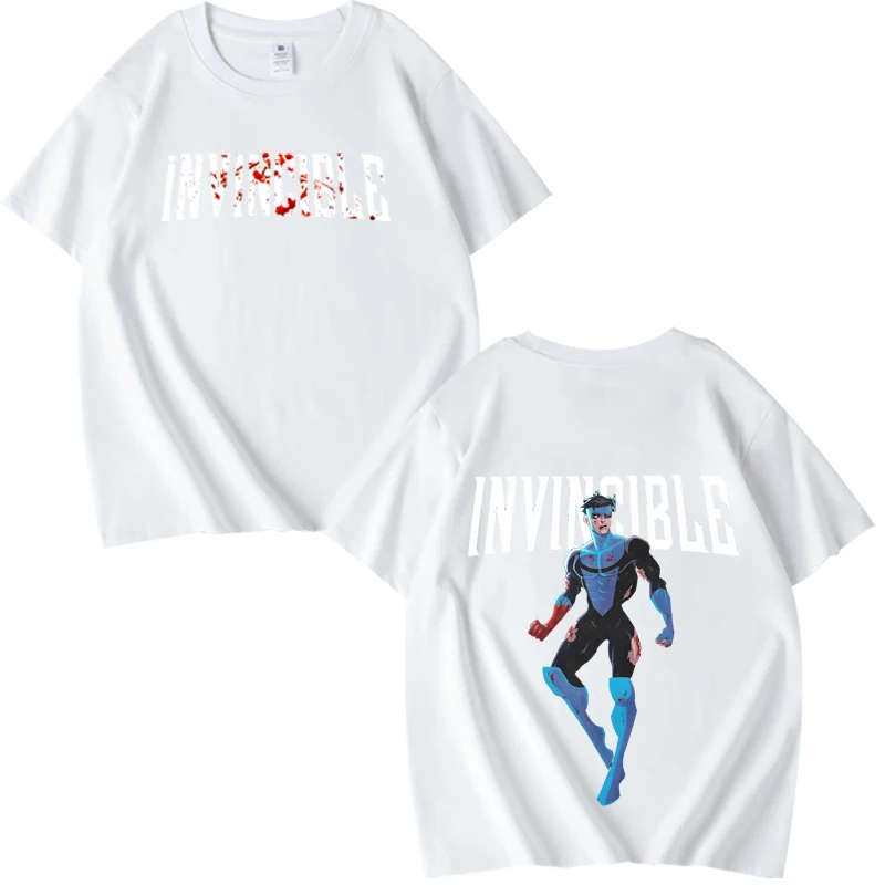Invincible Blood Splat Logo Merch T Shirt men women manga  Oversized 100% Cotton short sleeve Summer print Unisex plus size tops