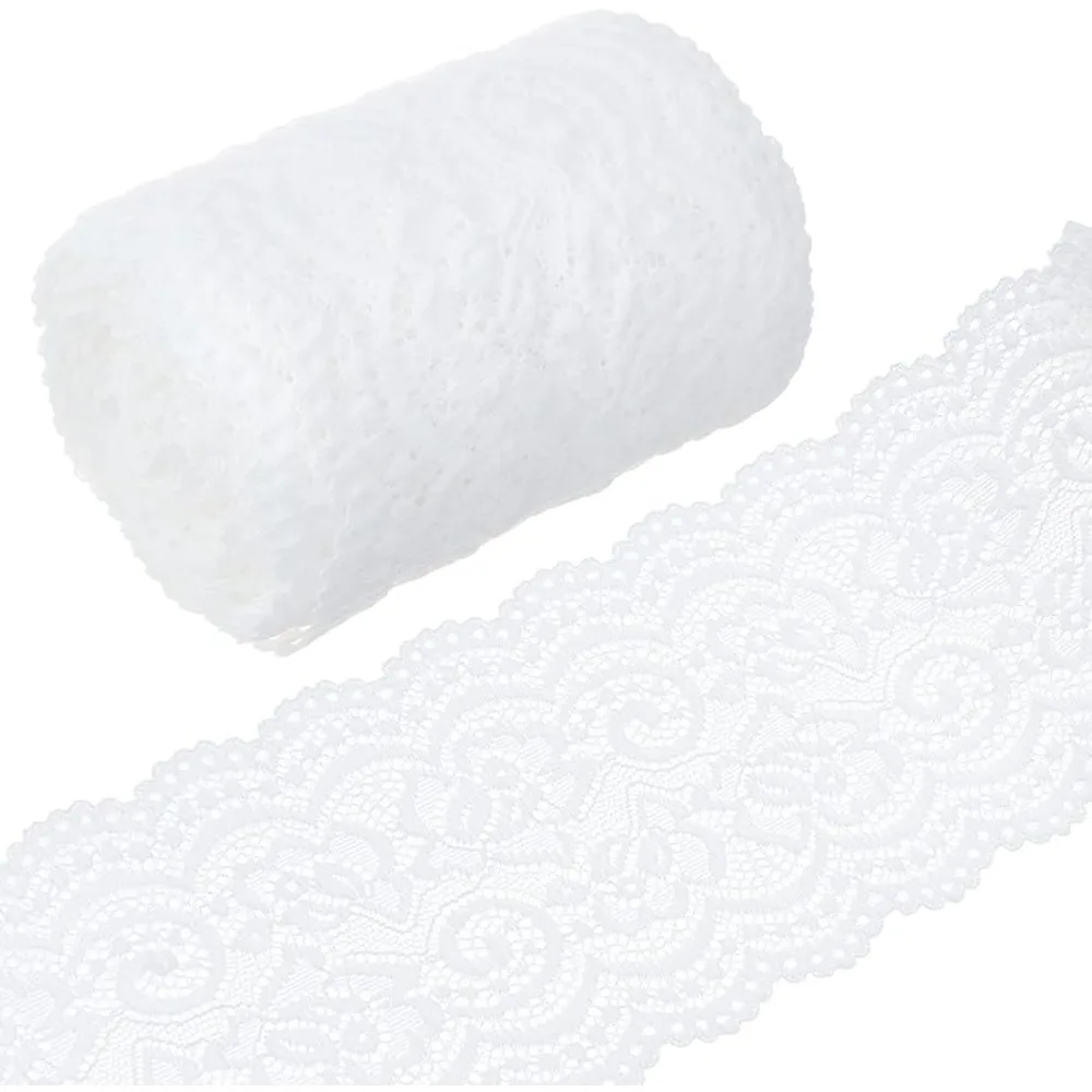 5 Yards Lace Roll White Cotton Lace Trim Fabric 4