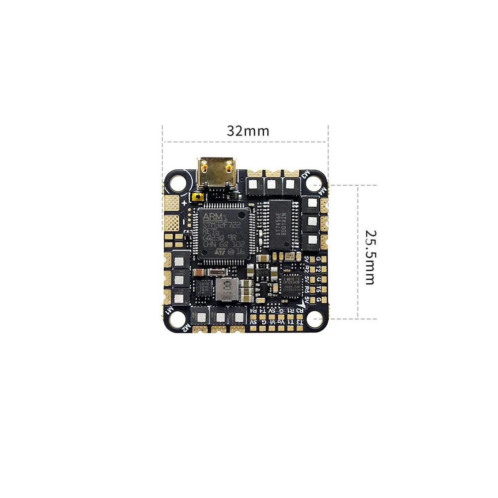 GEPRC GEP-F722-45A AIO V2 -BLheili_S 45A ESC-F722 Flight Controller-2~6S-32x32mm Board for RC FPV Cinewhoop Ducted Drone