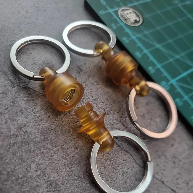 OvO Store 1 Piece ULTEM Spring Double Quick Buckle Gadget Outdoor Ring Key Ring
