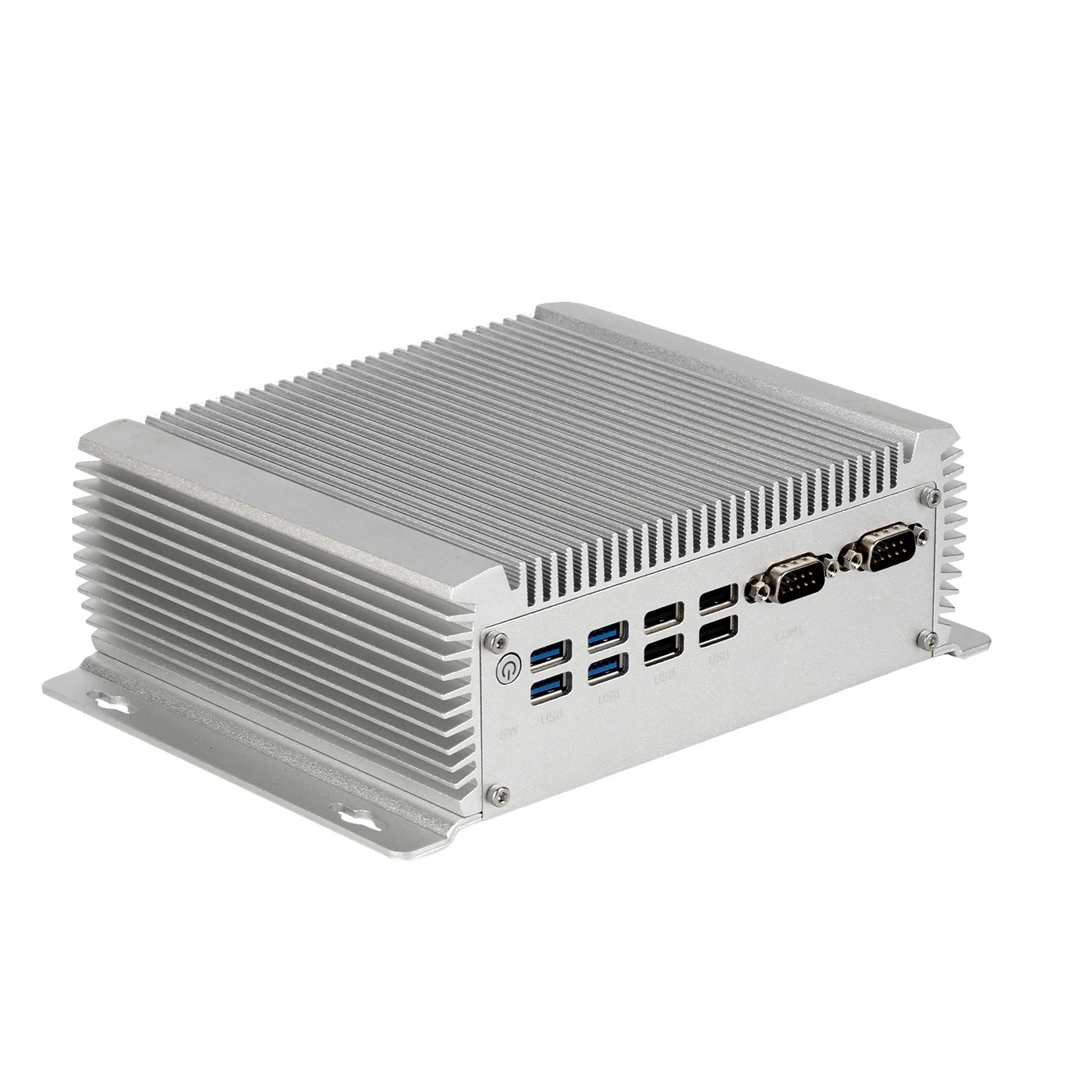 Fanless Industrial Computer Intel i5-8305G 2x Serial Ports RS232 2x Ethernet 8x USB 2xHDMI 1x VGA 2xDDR4 M.2 NVMe SSD Win11