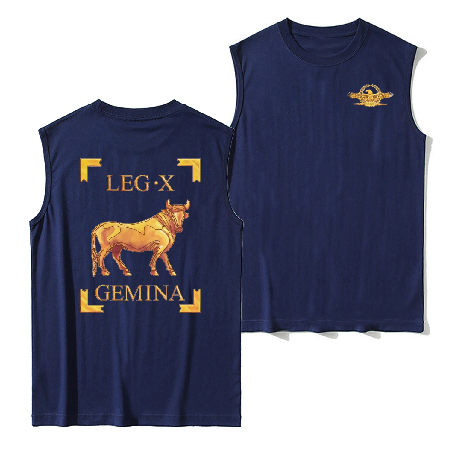 Legio X Gemina Vexillum 10st Roman Legion Bull Symbol Tank Top 100% Cotton O-Neck Summer Casual Mens Vest Sleeveless T-shirt