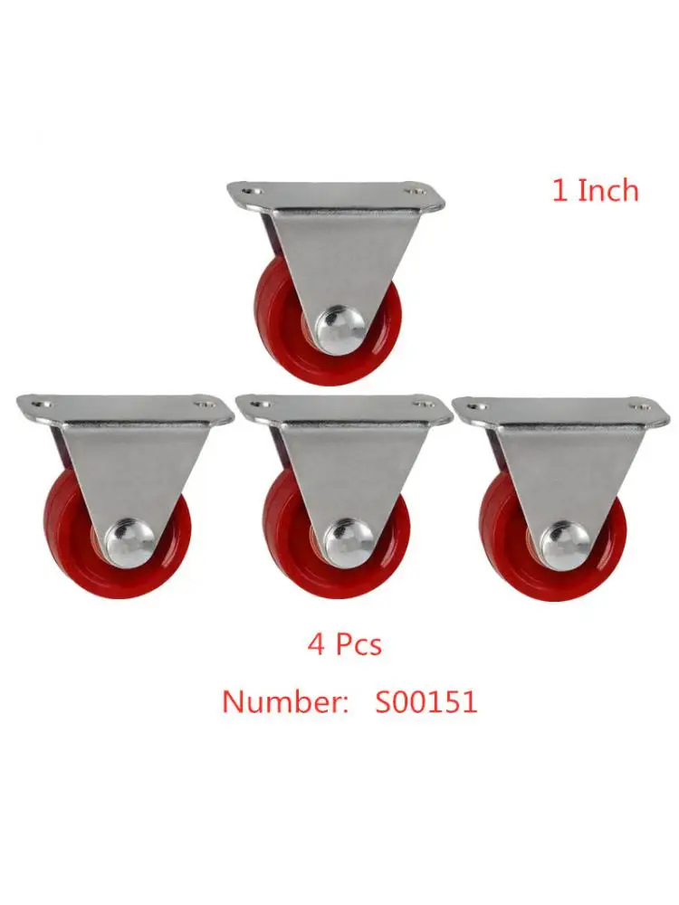 

(4 Packs) Spot 1 Inch Pu Directional Caster Light Polyurethane Roller Quiet Wear-resistant Furniture Wheel