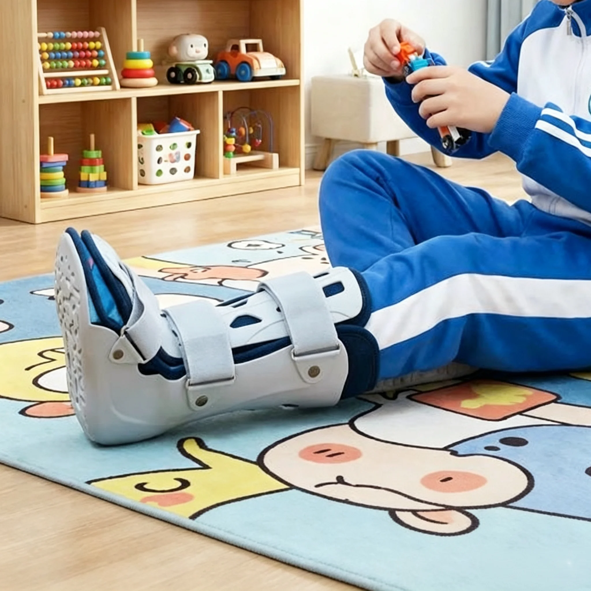 Breathable Adjustable AFO Brace Drop Foot Support Splint-Kids Medical Ankle Orthosis-For Fracture Support Relieve Pain