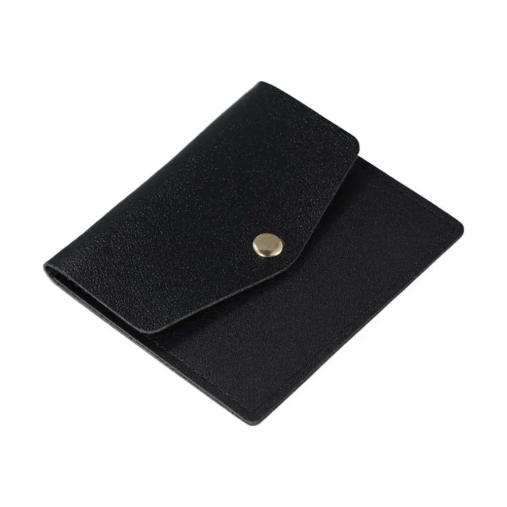 Retro Korean Style Thin Envelope Card Bag Solid Color Coin Purse Mini Wallet Wallet PU Snap Button Coin Purse Men