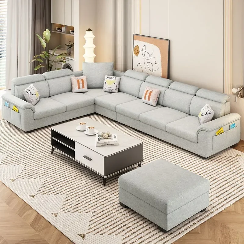 for New Nordic Sofa Living Room Modern Simple Three or Four Piece Set Corner Size Apartment Can Be Disassembled and Washed