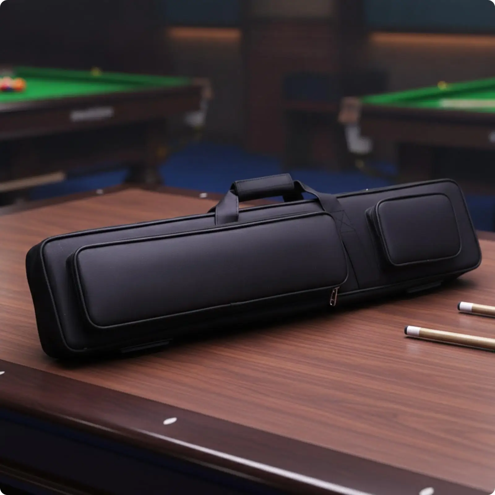 Soft-Sided Billiard Cue Carrying Case Padded guarding Construction, Reinforced End Sections, Pool Cue Bag, for League Nights