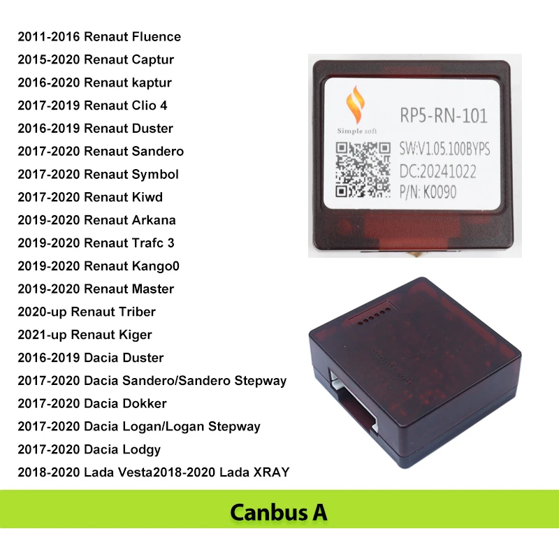 Car Radio For Renault Twingo / Duster/ Trafic /OPEL VIVARO/Captur/Logan /Dacia Sandero  Harness Wiring Cables Canbus Decoder Box