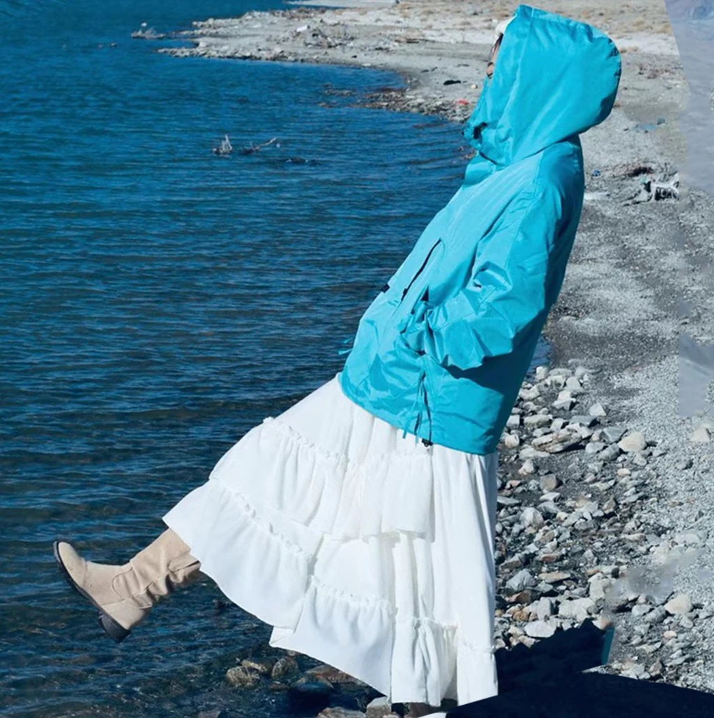 Irregular ruffled lace women's short skirt 2025 new autumn and winter high-waisted solid elegant mid-length women's skirt