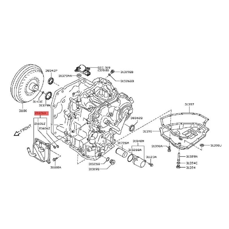 

Двигатель CVT, масло коробки передач охладитель в сборке 21606-3JX0A для Nissan Sentra 1.8L 2013-2017 21606-3XX0B, аксессуары