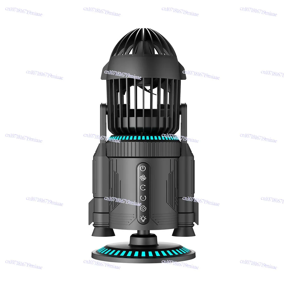 

Трансграничный многофункциональный ракетный вентилятор для офиса, настольной системы с двойным приводом, цветной бесшумный распылительный вентилятор RGB