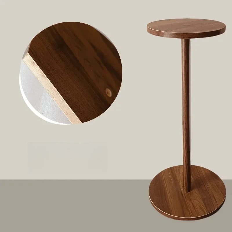 Modern Round Plant Stand - Solid Walnut Wood Side Table with Storage Shelf for Living Room, Bedroom, Balcony & Sofa Corner